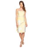 Adrianna Papell Jacquard Sheath Dress W/ Cascade Peplum (sunbeam Multi) Women's Dress