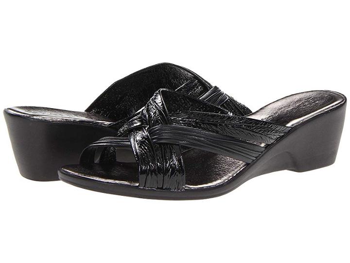 Patrizia Apricot (black) Women's Wedge Shoes