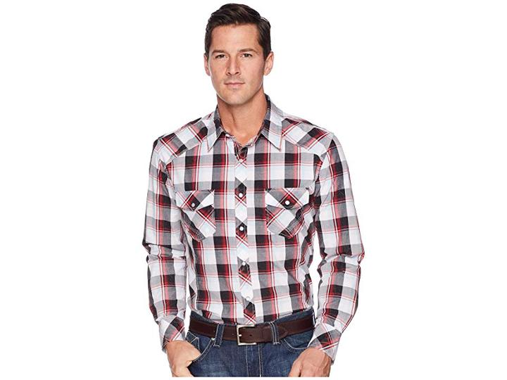 Rock And Roll Cowboy Long Sleeve Snap B2s6038 (red) Men's Clothing