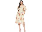 Donna Morgan Off The Shoulder Linen Dress With Smocked Waist (beige/red Multi) Women's Dress