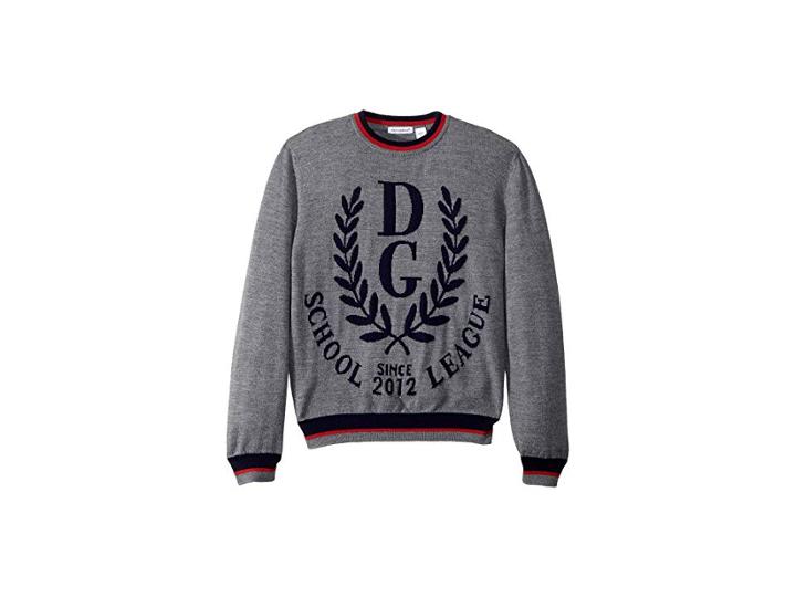 Dolce & Gabbana Kids Jacquard Sweater (big Kids) (grey) Boy's Sweater