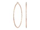 Guess Extra Large Twist Bottom Hoop Earrings (rose Gold) Earring