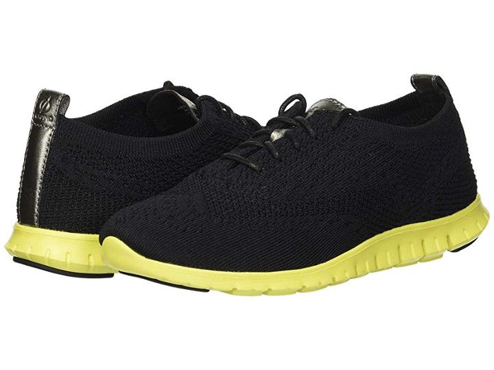 Cole Haan Zerogrand Stitchlite Winterized Oxford (black Knit/sulpher Spring) Women's Lace Up Casual Shoes