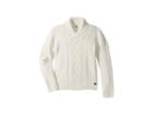 Janie And Jack Cable Knit Shawl Neck Sweater (toddler/little Kids/big Kids) (cream) Boy's Sweater