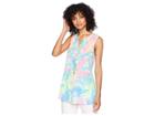 Lilly Pulitzer Sleeveless Sarasota Top (bennet Blue Showstopper) Women's Clothing