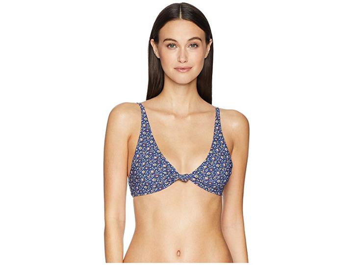 Tory Burch Swimwear Palma Printed Top (navy Wild Pansy) Women's Swimwear