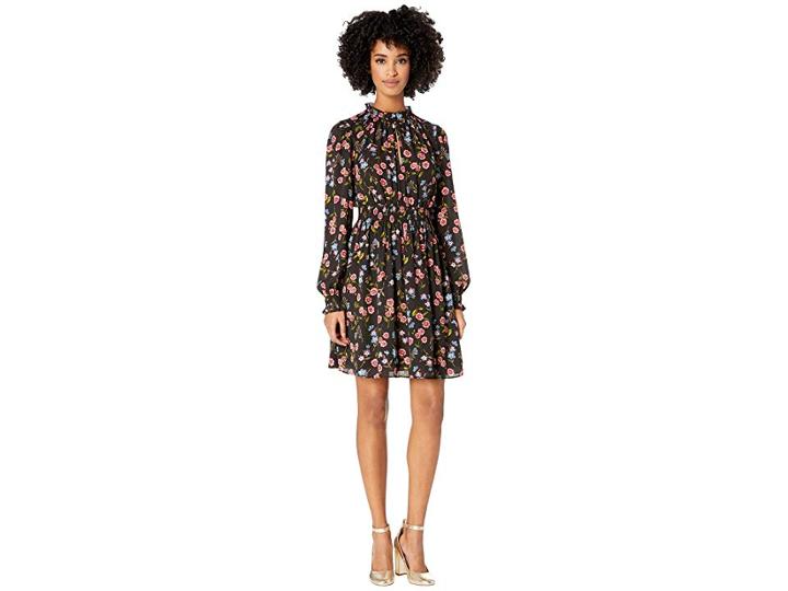 Kate Spade New York Wild Ones Meadow Smock Waist Dress (black) Women's Dress