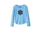 Life Is Good Kids Primal Flower Smiling Smooth T-shirt Long Sleeve (little Kids/big Kids) (powder Blue) Girl's T Shirt