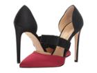 Chloe Gosselin Lily Mid Strap Heel (black Red) Women's Shoes