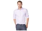 Bugatchi Shaped Fit Long Sleeve Woven Shirt (lavender) Men's Clothing