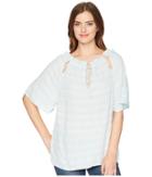 Michael Stars Plisse Front-to-back Tie Neck Top (seaglass) Women's Clothing