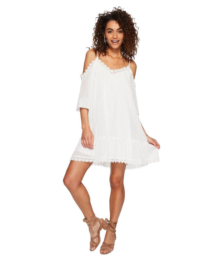 Bb Dakota Millie Chiffon Dot Dress (ivory) Women's Dress