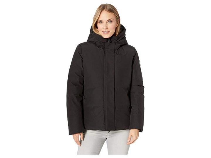 Save The Duck Short Coat With Faux Fur (black) Women's Coat