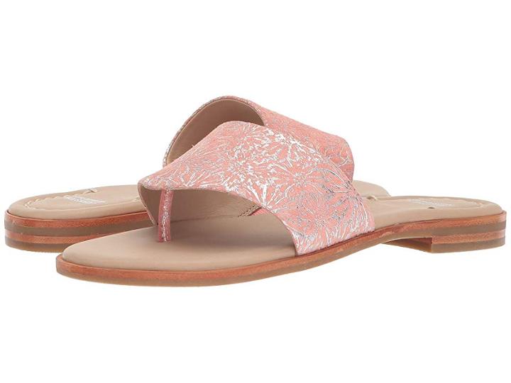 Johnston & Murphy Raney (coral Metallic Print Suede) Women's Sandals