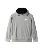 Nike Kids Sportswear Advance 15 Pullover Hoodie (little Kids/big Kids) (dark Grey Heather/black/white) Boy's Sweatshirt