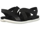 Ecco Damara Strap Sandal (black/black Cow Leather/cow Nubuck) Women's Sandals