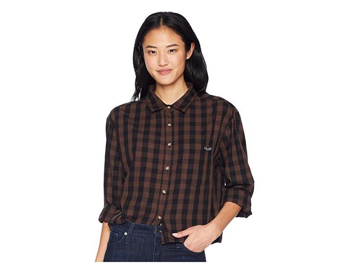 Volcom Dare 2 Bloom Long Sleeve (dark Chocolate) Women's Clothing
