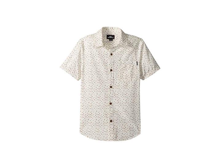 O'neill Kids Rowdy Short Sleeve Woven (big Kids) (white) Boy's Clothing