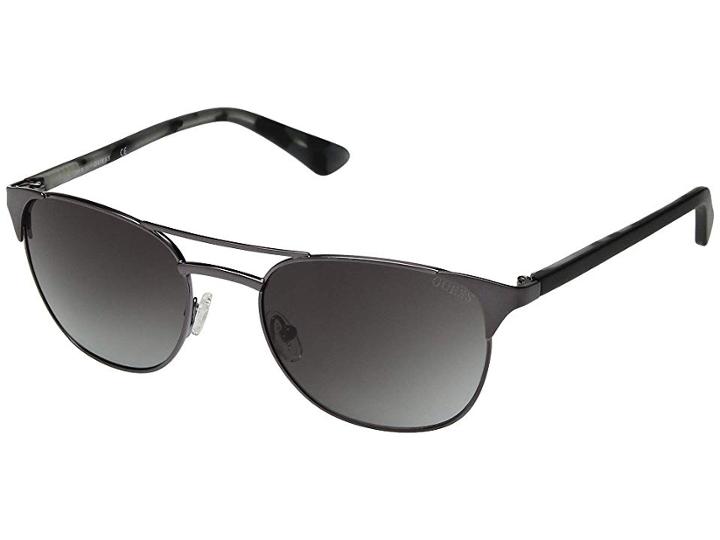 Guess Gu7413 (shiny Gumetal/smoke Mirror) Fashion Sunglasses
