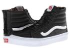 Vans Sk8-hi Slim Zip ((leather) Black/leopard) Women's Skate Shoes