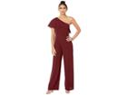 Bb Dakota L.a. One Shoulder Jumpsuit (bordeaux) Women's Jumpsuit & Rompers One Piece
