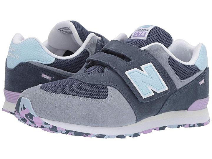 New Balance Kids Yv574v1 (little Kid/big Kid) (vintage Indigo/dark Violet) Girls Shoes