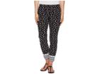 Elliott Lauren Pull-on Crop Pants With Border Hem (black/white) Women's Casual Pants