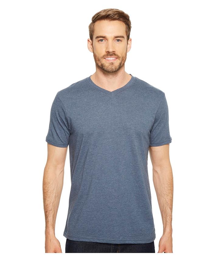 Prana Prana(r) V-neck Tee (denim Heather) Men's Short Sleeve Pullover