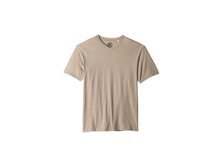 Prana Prana(r) V-neck Tee (dark Khaki) Men's Short Sleeve Pullover