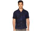 Vince Palm Leaf Cabana Short Sleeve Shirt (black/sapphire) Men's Clothing