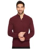 Perry Ellis Solid Textured Mock Neck Sweater (port) Men's Sweater