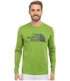 The North Face Long Sleeve Sink Or Swim Rashguard (vibrant Green/asphalt Grey (prior Season)) Men's Swimwear