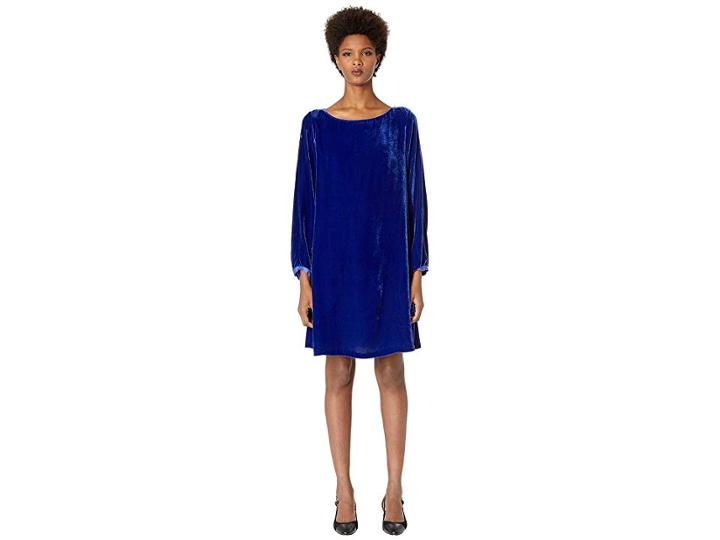 Eileen Fisher Bateau Neck K/l Dress (royal) Women's Dress