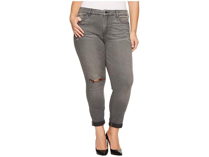 Nydj Plus Size Plus Size Girlfriend Jeans With Knee Slit In Future Fit Denim In Alchemy (alchemy) Women's Jeans