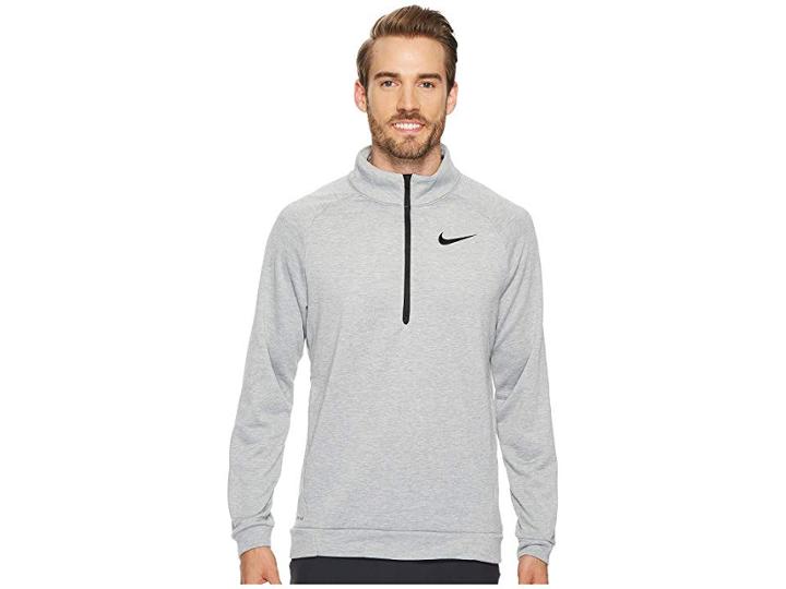 Nike Dry Training 1/4 Zip Top (dark Grey Heather/black/black) Men's Fleece