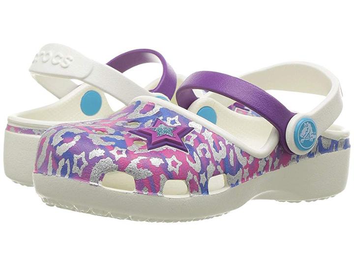 Crocs Kids Karin Novelty Clog (toddler/little Kid) (oyster/amethyst) Girls Shoes