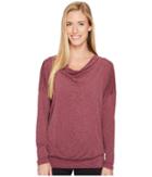 Lucy To The Barre Long Sleeve (grape Wine Heather) Women's Long Sleeve Pullover