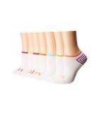Hue Sock Of The Day Liner 7-pair Pack (white Pack) Women's Crew Cut Socks Shoes