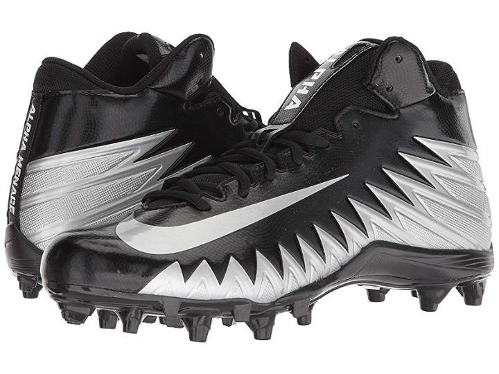 Nike Alpha Menace Varsity Mid (black/metallic Silver/white) Men's Cleated Shoes