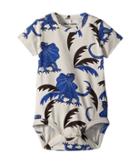Mini Rodini Draco Short Sleeve Bodysuit (infant) (blue) Boy's Jumpsuit & Rompers One Piece