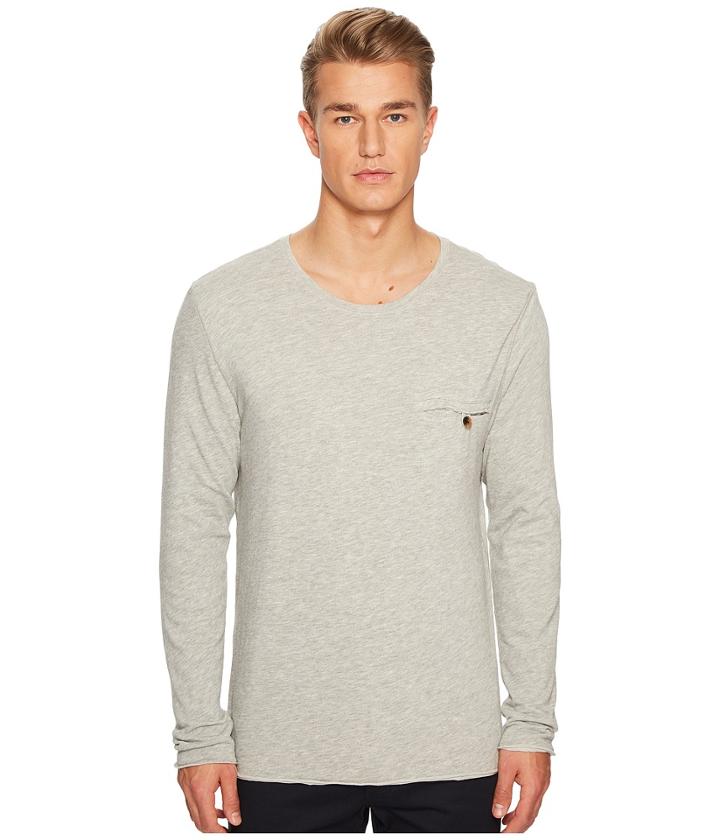 Billy Reid Reversible Long Sleeve Tee (grey/natural) Men's T Shirt