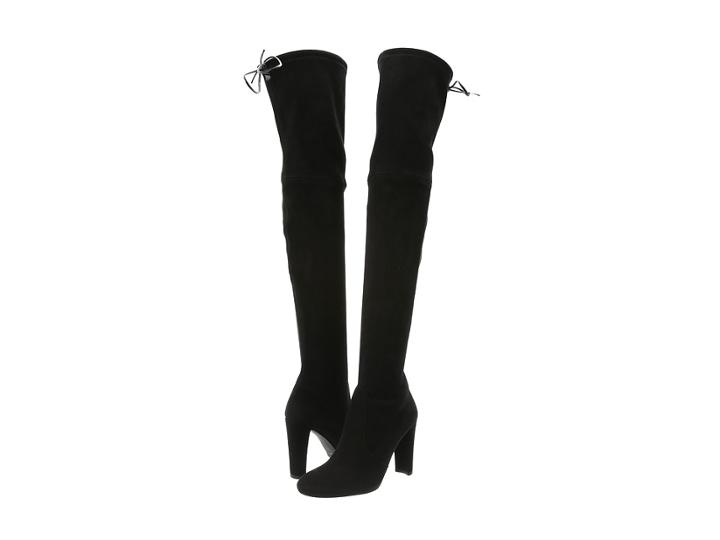 Stuart Weitzman Highland (black Suede) Women's Dress Pull-on Boots