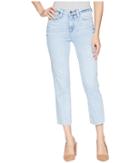 Paige Hoxton Straight Crop With Raw Hem In Pasadena (pasadena/wash Crease) Women's Jeans
