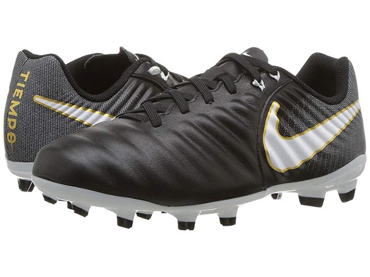Nike Kids Tiempo Ligera Iv Firm Ground Soccer Boot (toddler/little Kid/big Kid) (black/white/black) Kids Shoes