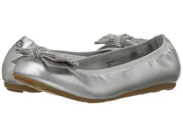 Stuart Weitzman Kids Fannie Chain Bow (little Kid/big Kid) (silver) Girl's Shoes