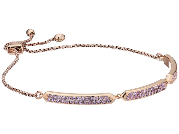 Vera Bradley Sparkling Slider Bracelet (rose Gold Tone/purple) Bracelet