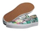 Vans Authentic ((floral Plaid) Turquoise) Skate Shoes