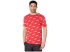 Puma All Over Short Sleeve Tee (ribbon Red/white) Men's Clothing