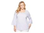 Michael Michael Kors Plus Size Lurex Trim Scoop Neck Top (light Quartz) Women's Clothing