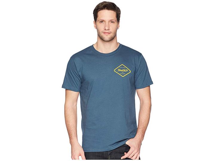 Toad&co Pint Half Full Short Sleeve Tee (moody Blue) Men's T Shirt
